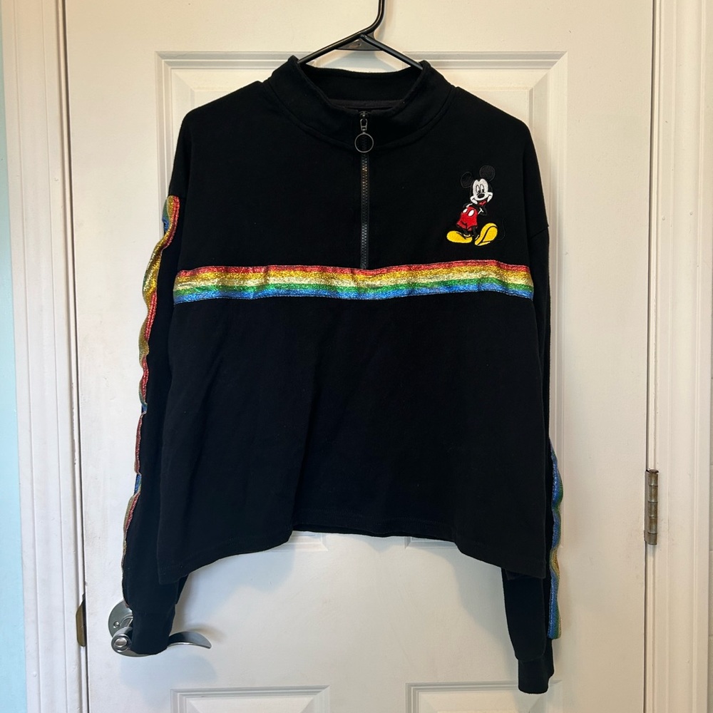 Rainbow Mickey quarter zip top